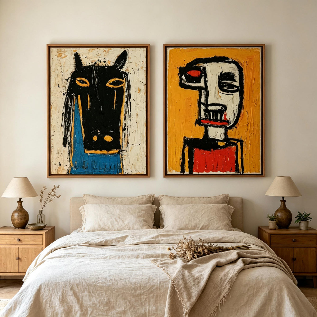 Textured Horse Mask Wall Art Set of 2
