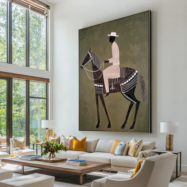 Silhouette Cowboy Rider Wall Art