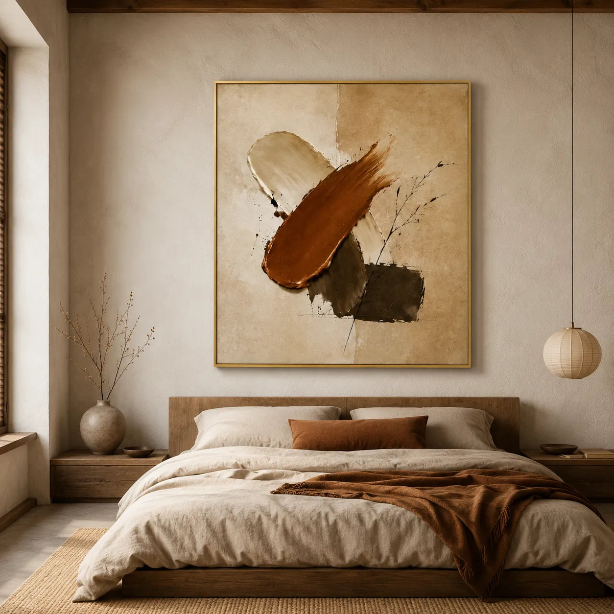 Plaster Textured Rust Sweep Wall Art