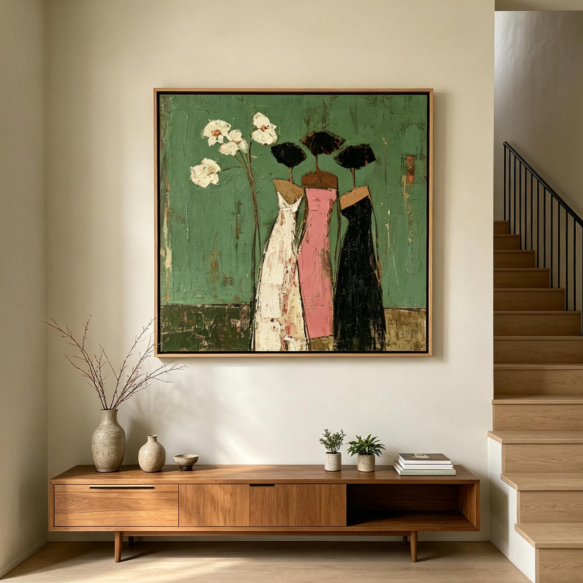 Textured Three Women Wall Art