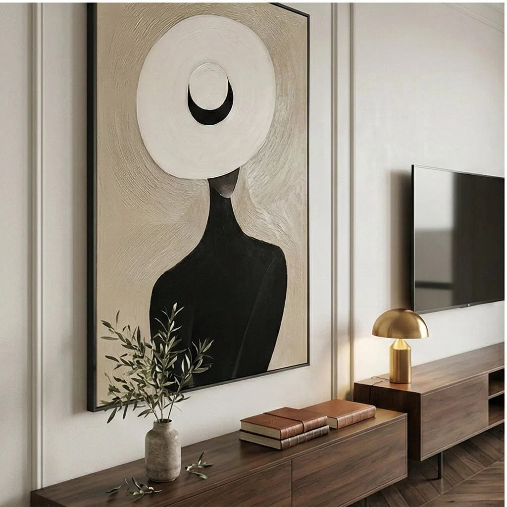 Oversized Sunhat Figure Wall Art