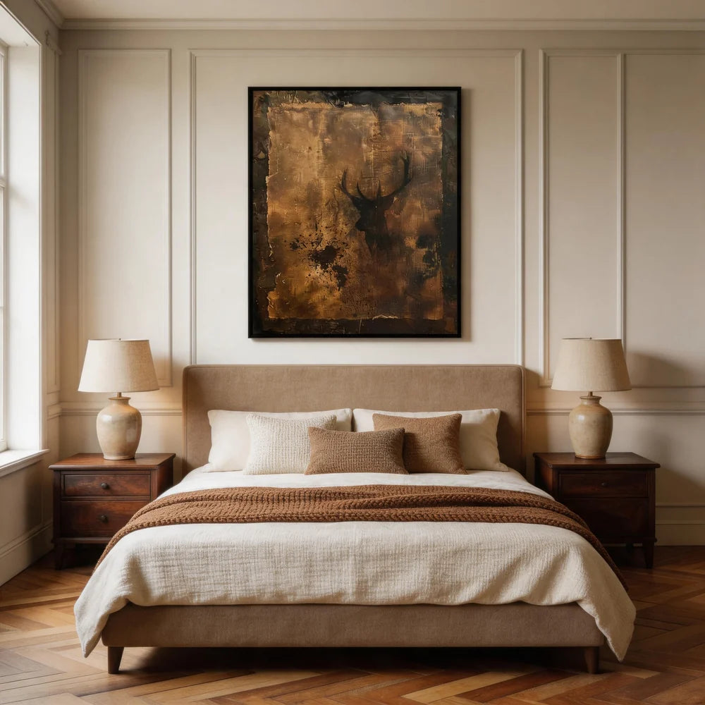 Weathered Bronze Deer Silhouette Wall Art