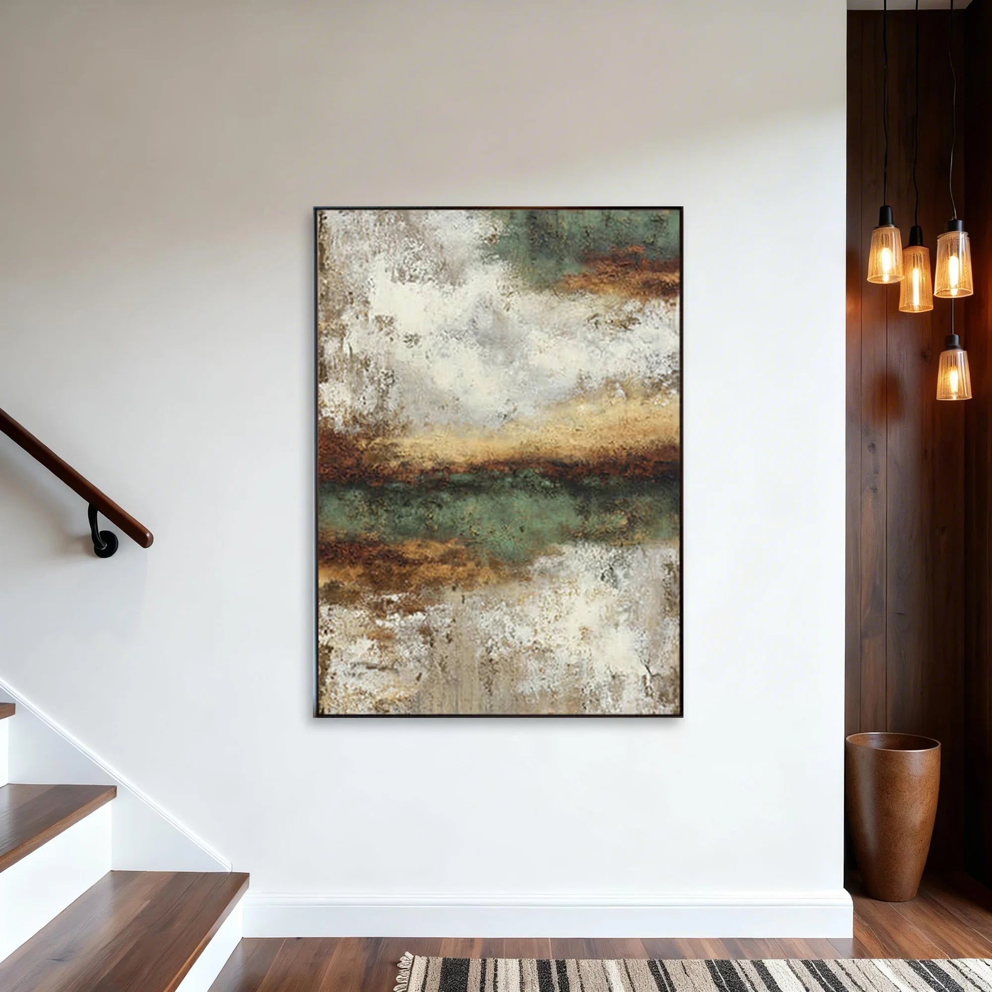 Plaster Textured Rust Horizon Wall Art
