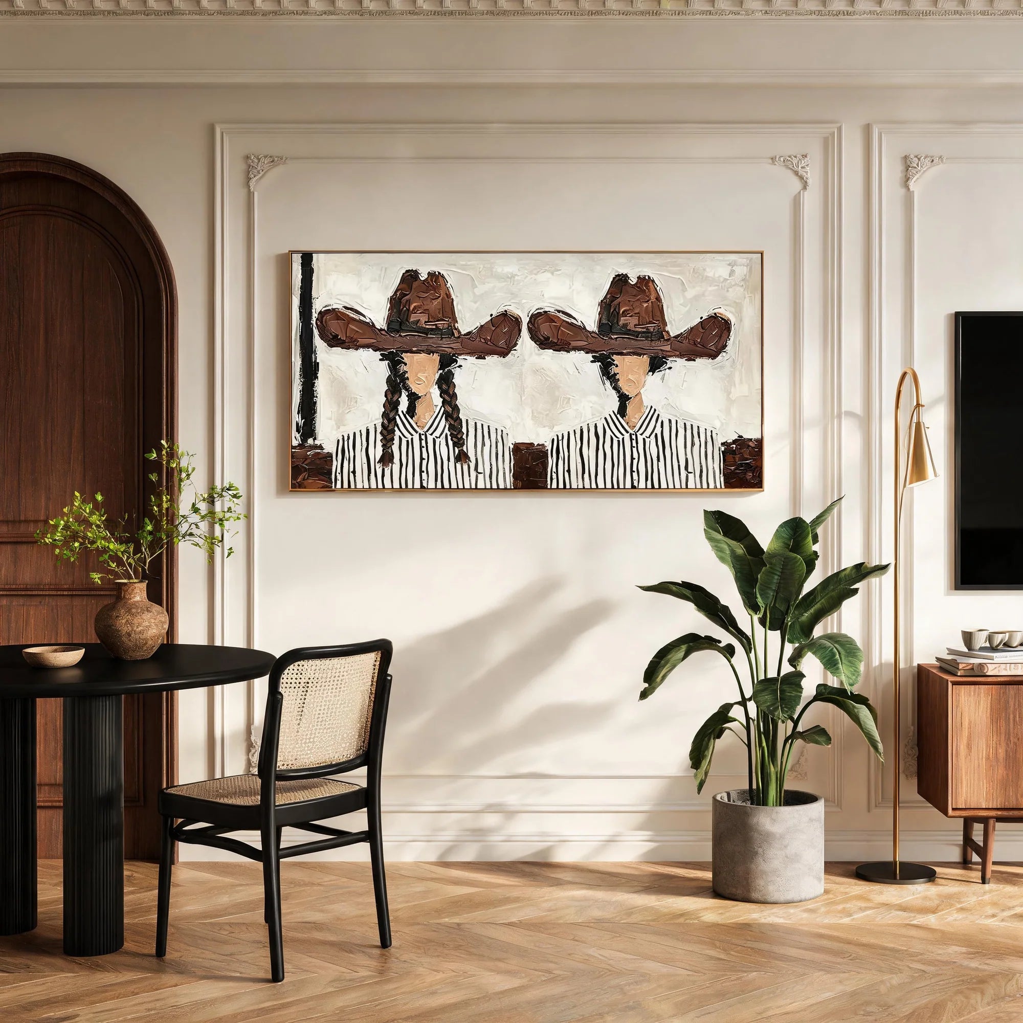 Impasto Wide Hat Twins Wall Art