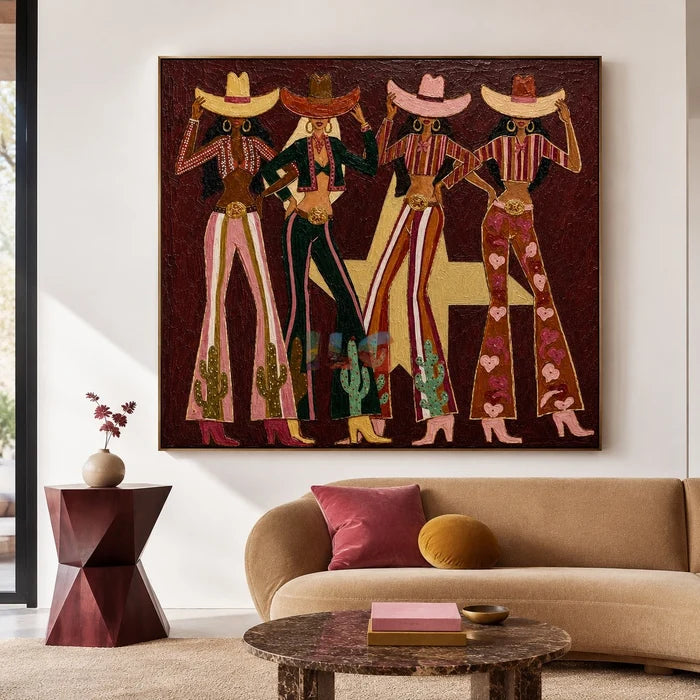 Graphic Western Cowgirls Wall Art