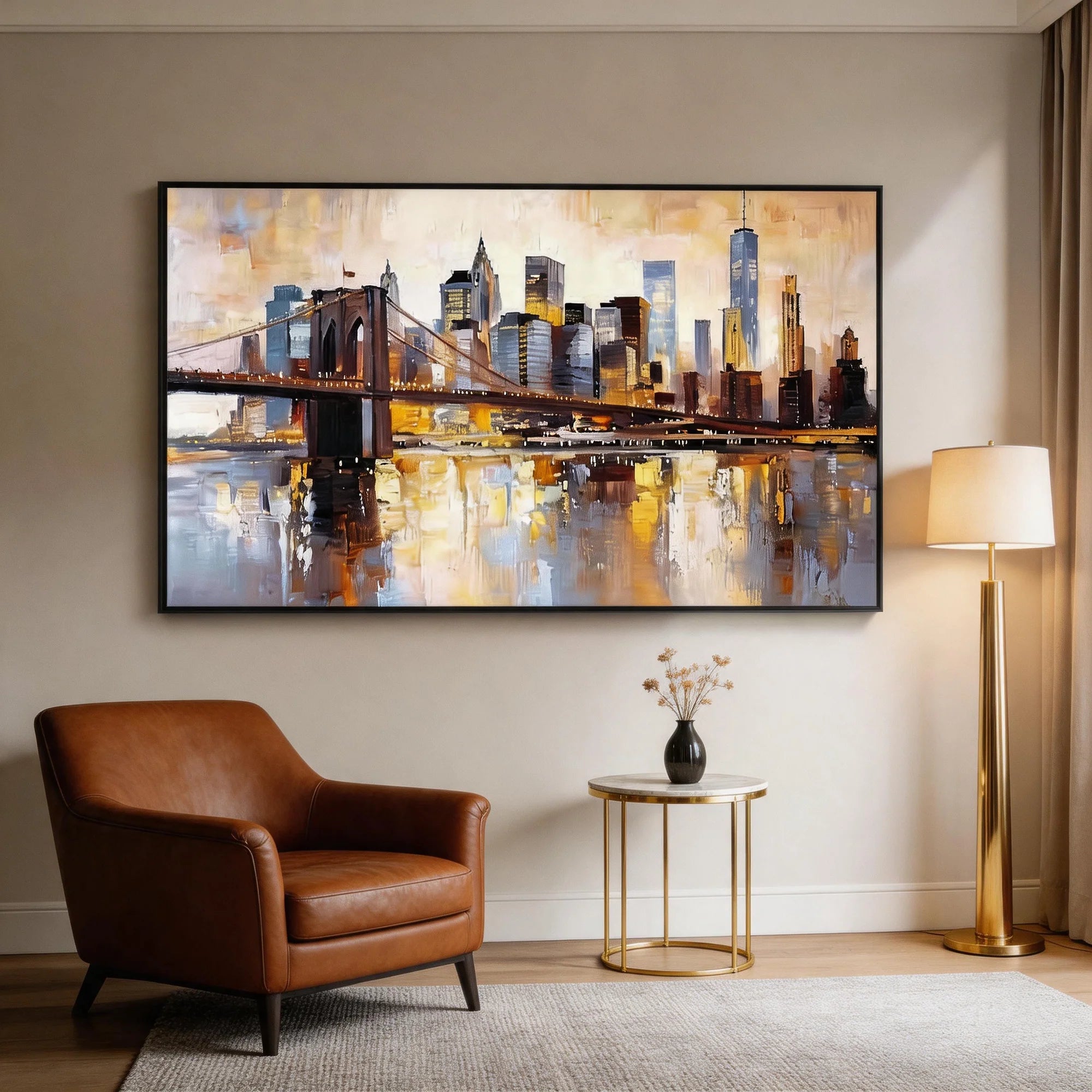 Abstract Brooklyn Bridge Skyline Wall Art