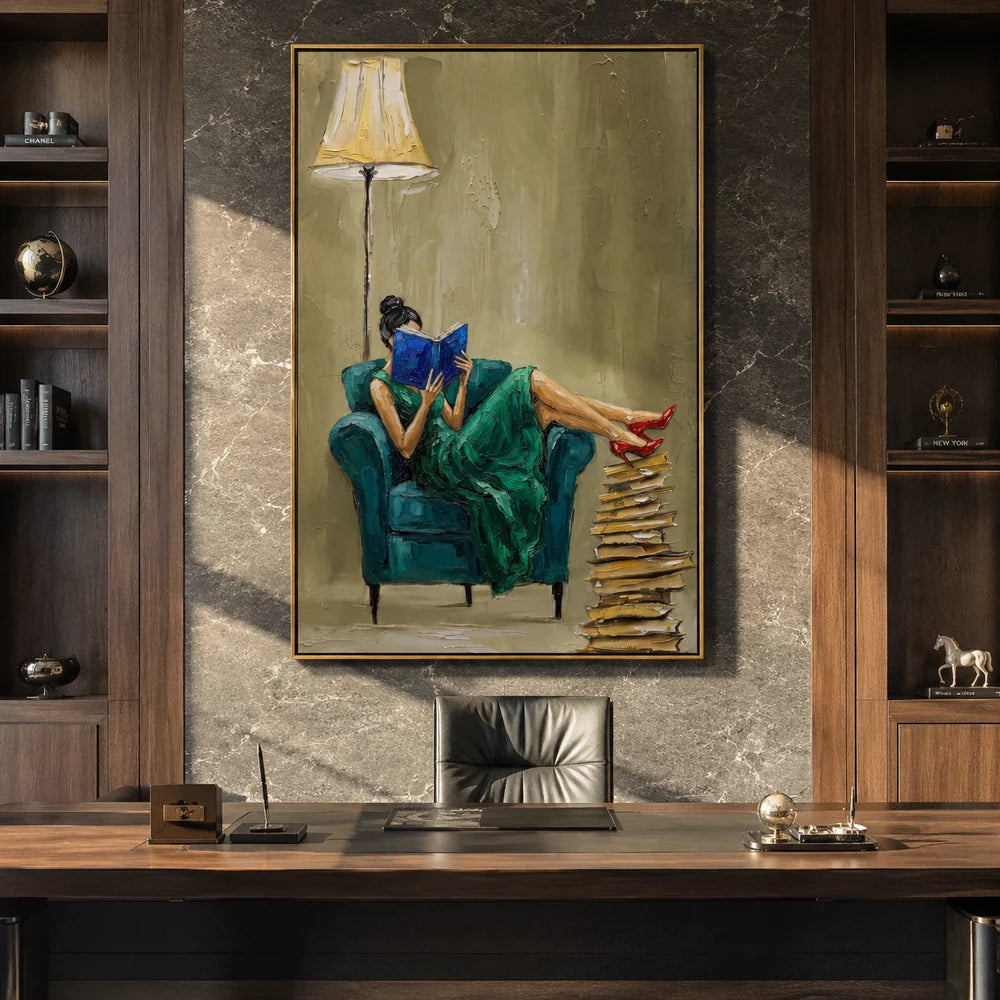 Textured Reclining Reader Wall Art