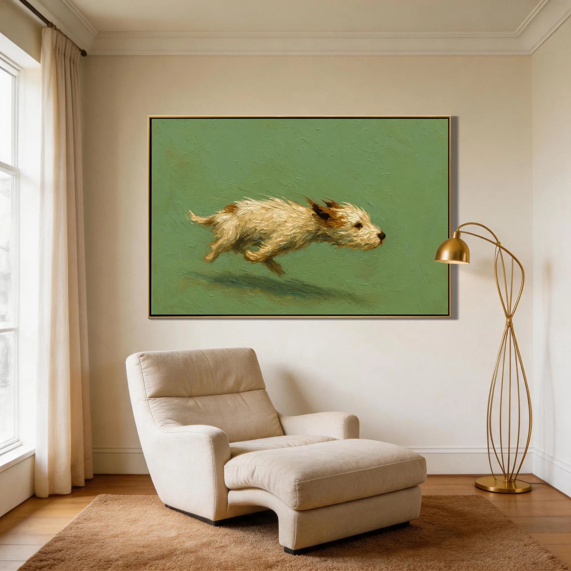 Impasto Running Terrier Wall Art