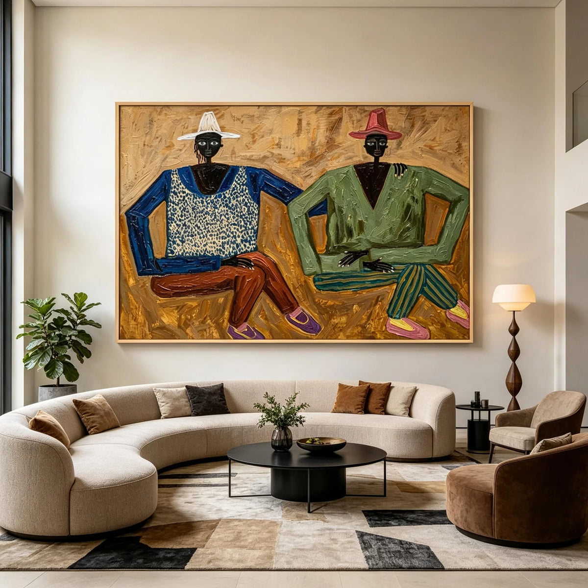 Impasto Seated Duo Wall Art