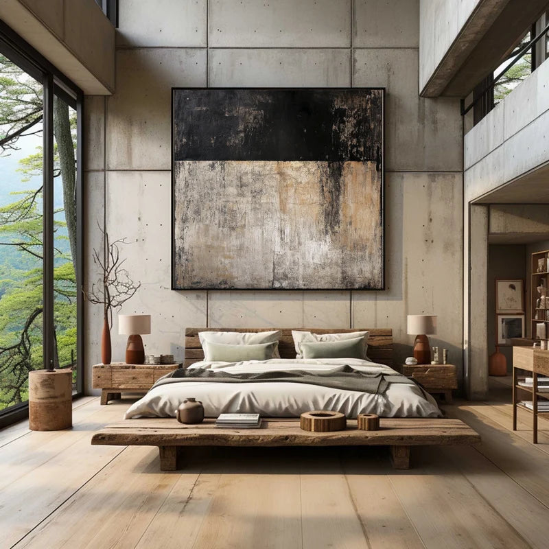 Plaster Textured Horizon Block Wall Art