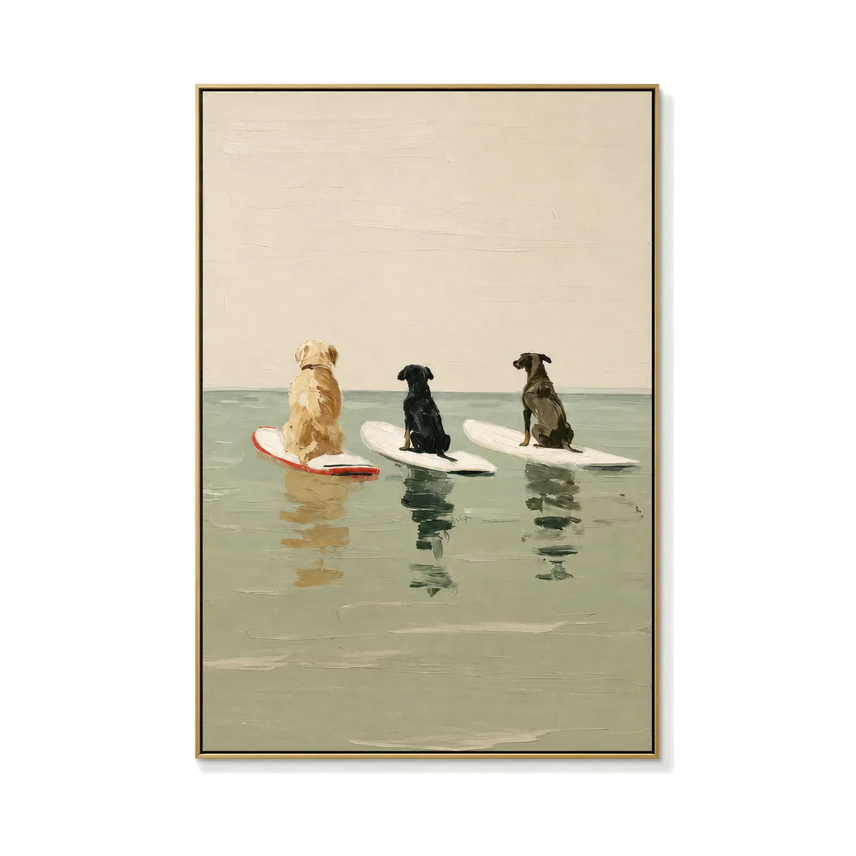 Textured Surfing Dogs Wall Art