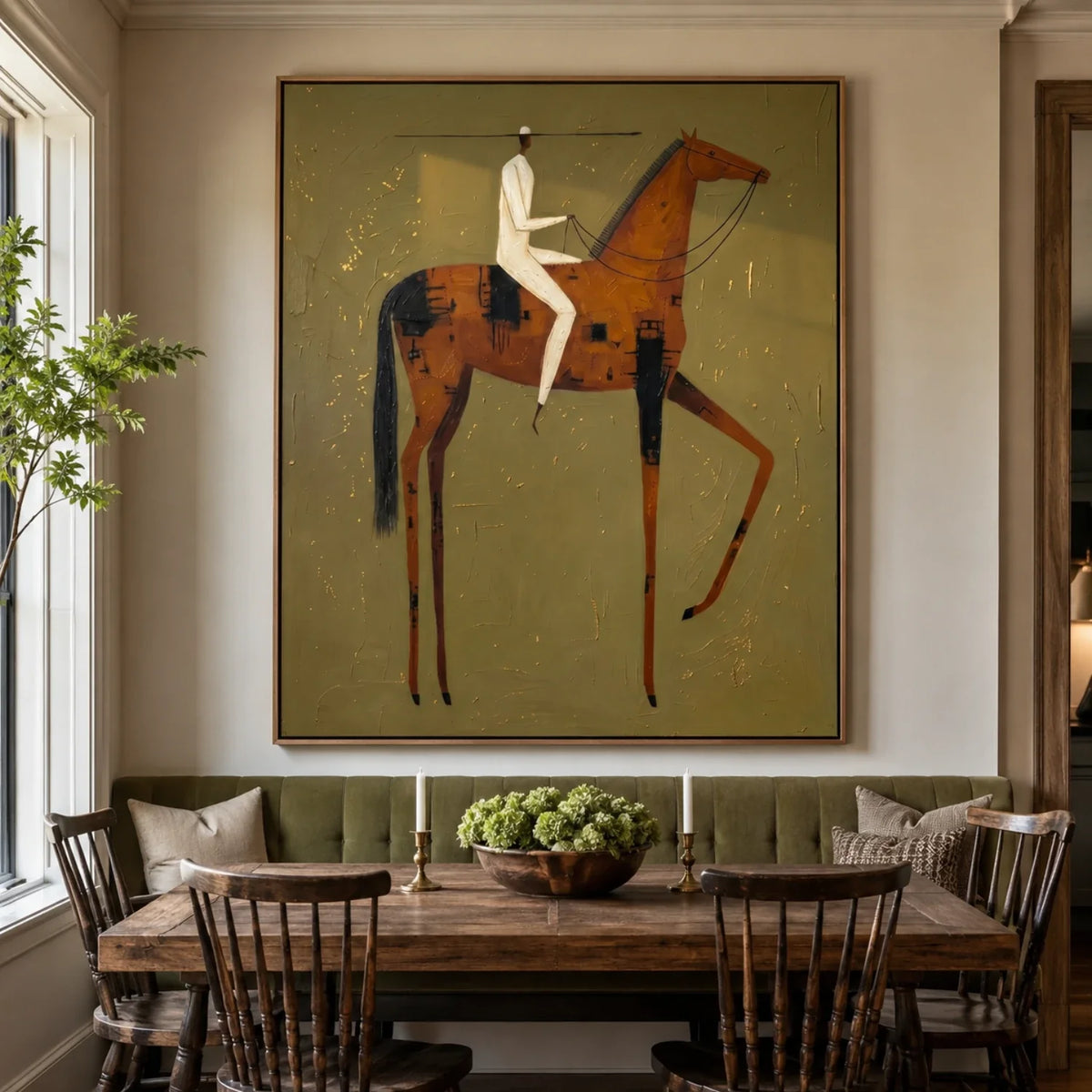 Textured Rider on Horse Wall Art