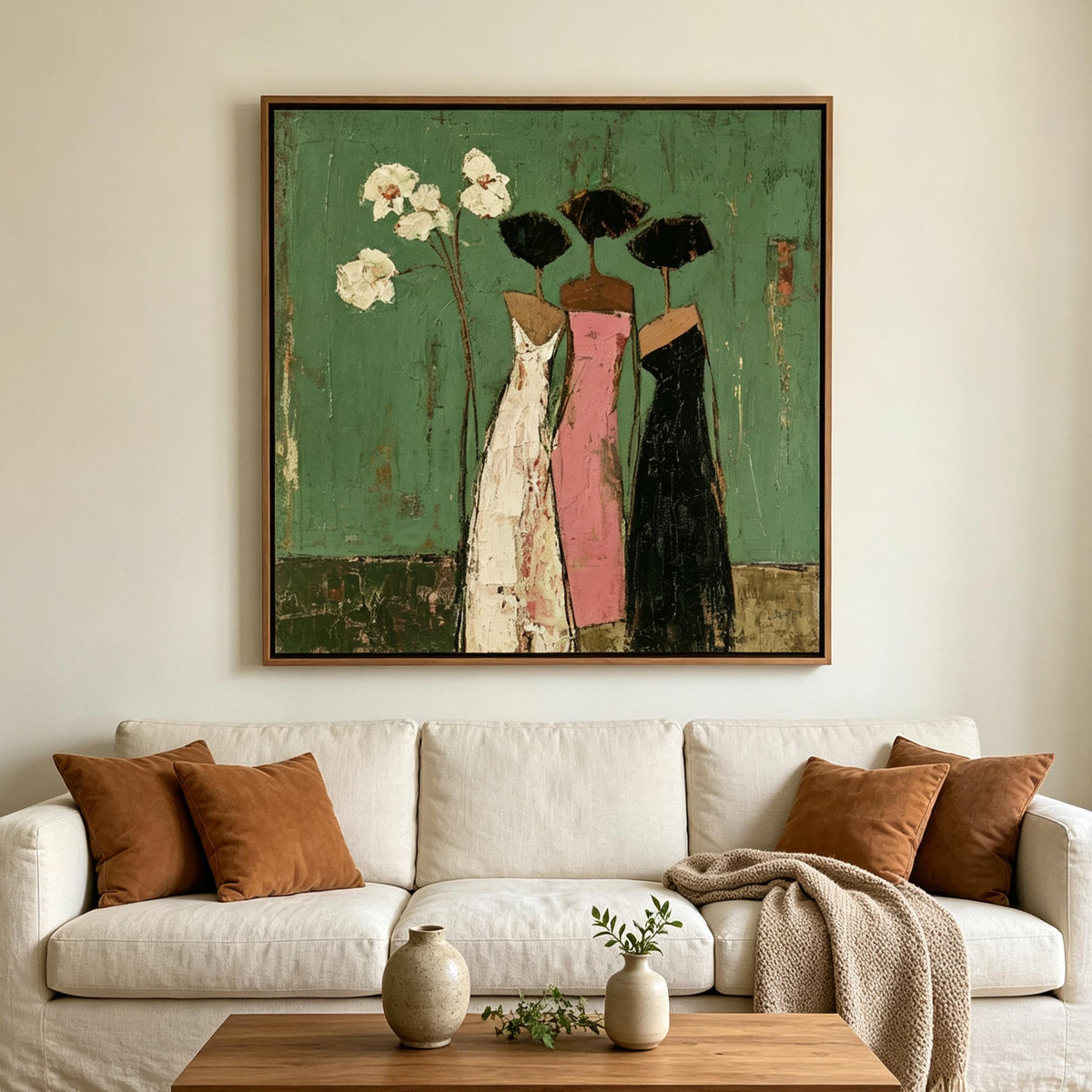 Textured Three Women Wall Art
