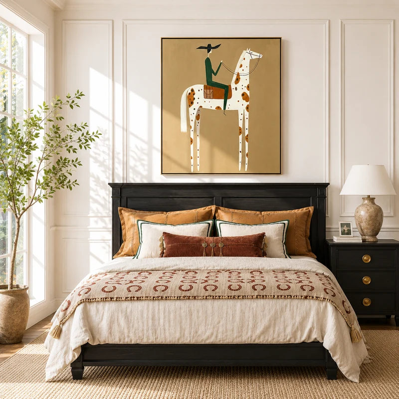 Minimalist Spotted Horse Rider Wall Art