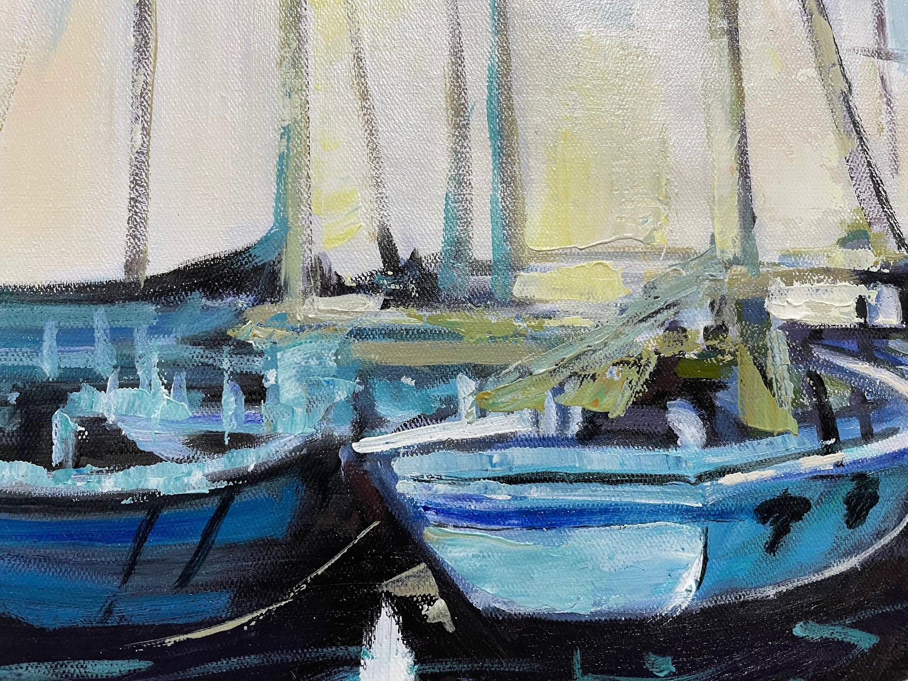 Textured Marina Sailboats Wall Art