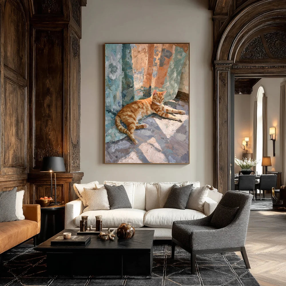 Sunlit Lounging Cat Wall Art