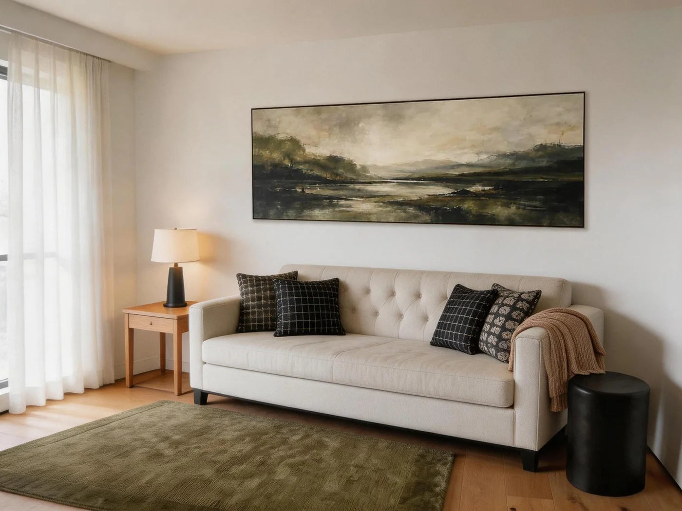 Hazy Mountain Lake Wall Art
