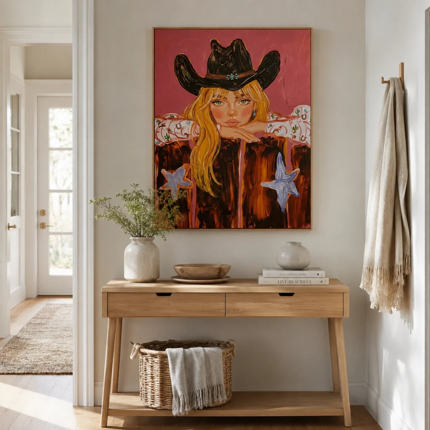 Starry Cowgirl Portrait Wall Art