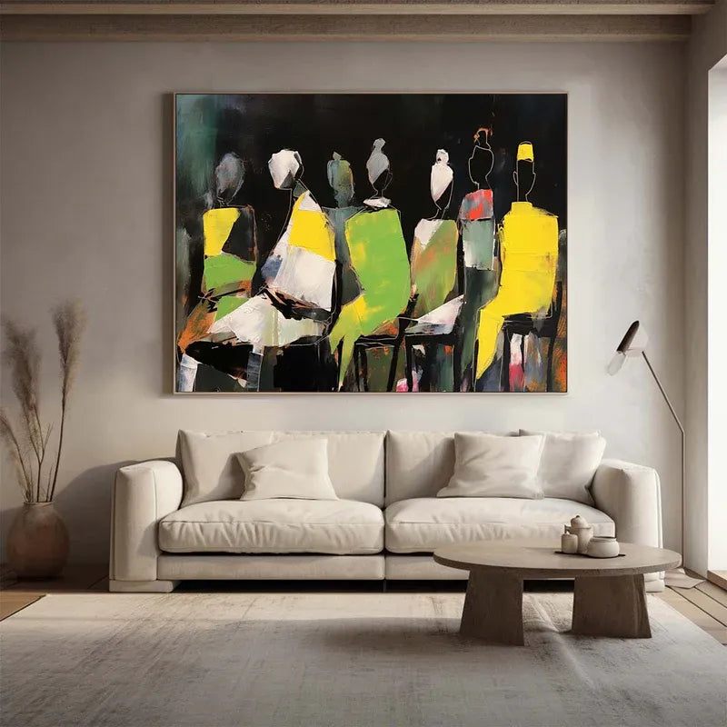 Abstract Block Figures Group Wall Art