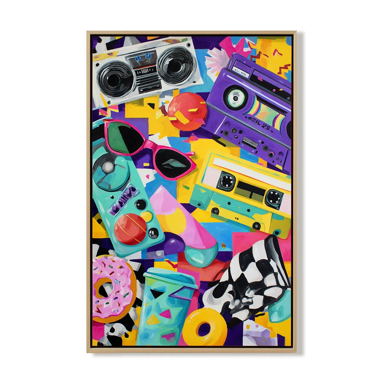 Pop Art Retro Cassette Collage Wall Art