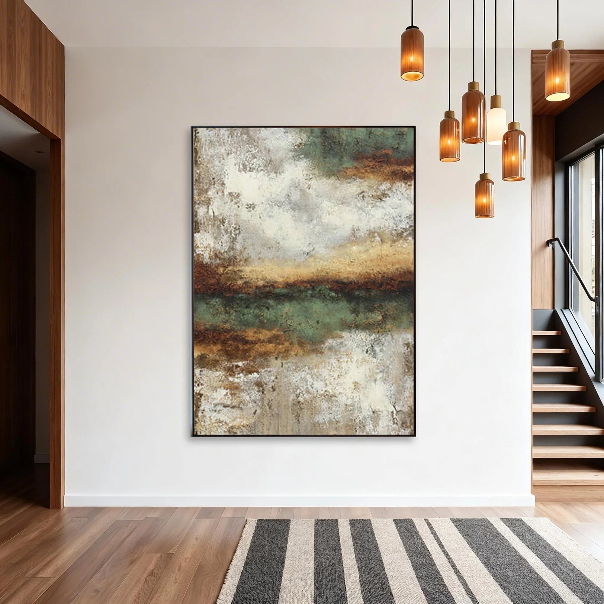 Plaster Textured Rust Horizon Wall Art