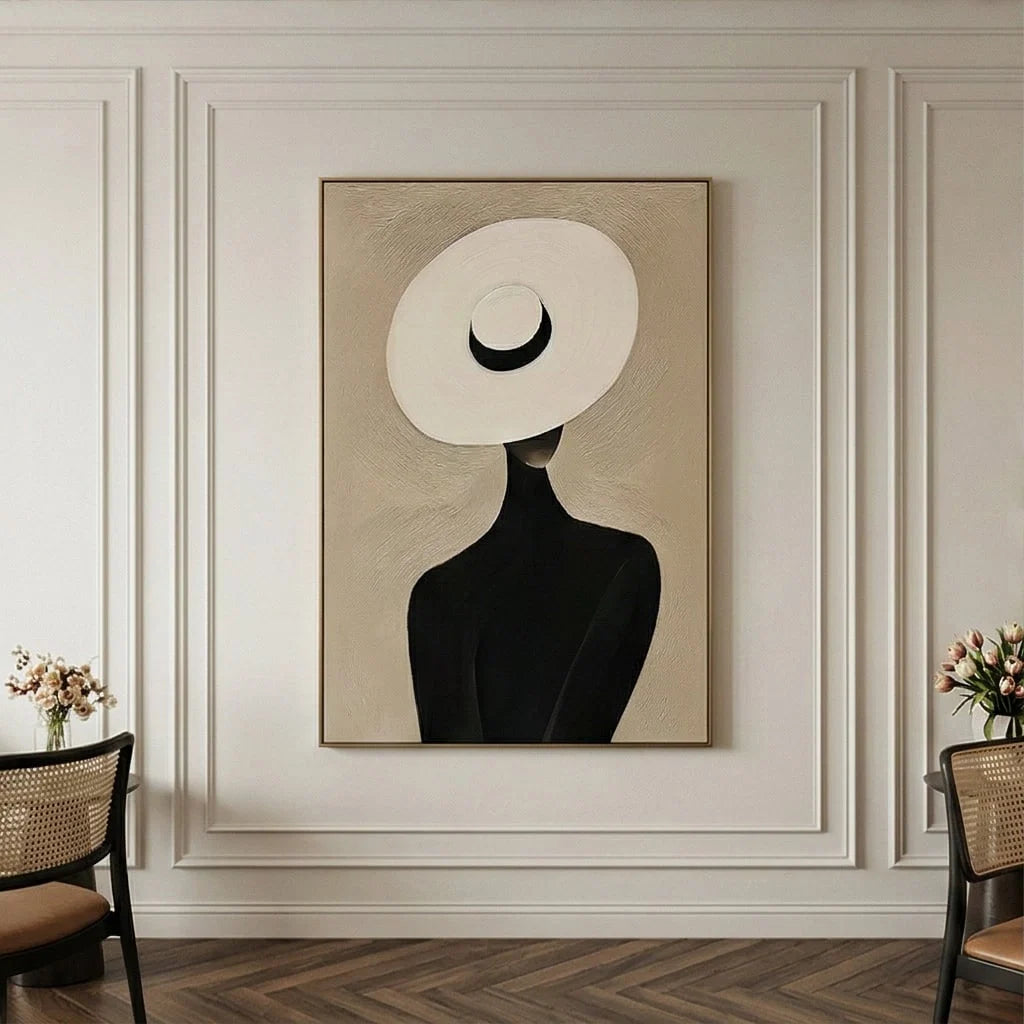 Oversized Sunhat Figure Wall Art