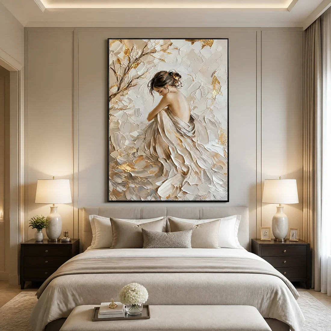 3D Textured Woman Silhouette Wall Art