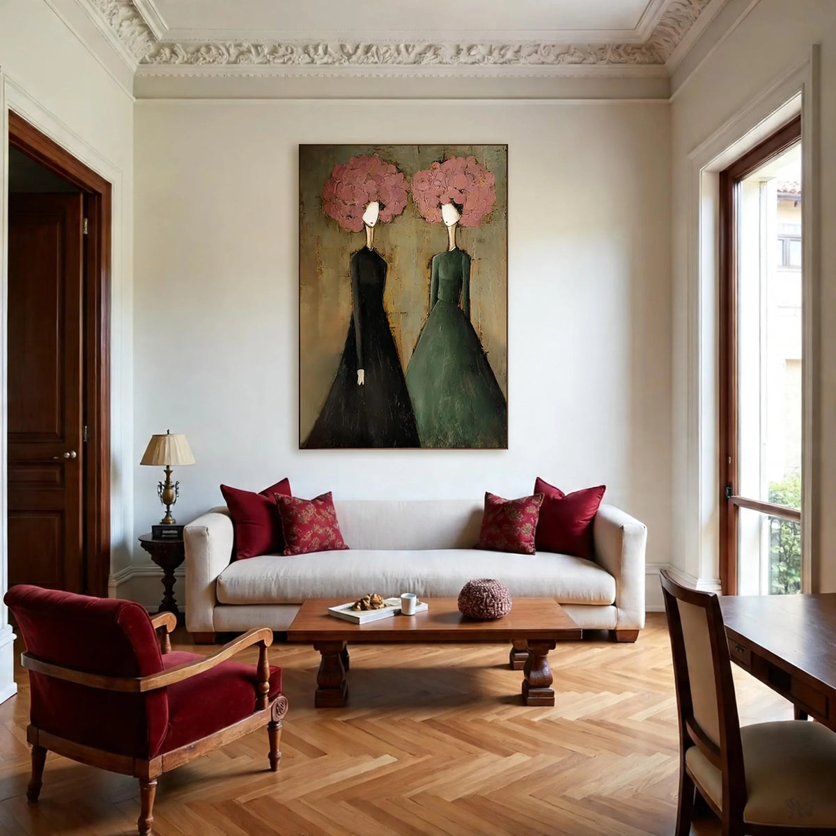 Textured Two Women Wall Art