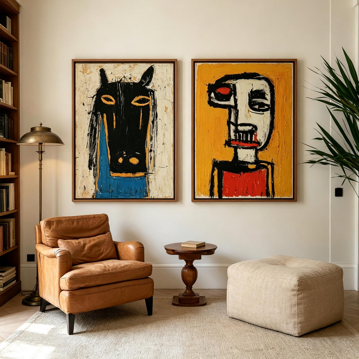 Textured Horse Mask Wall Art Set of 2