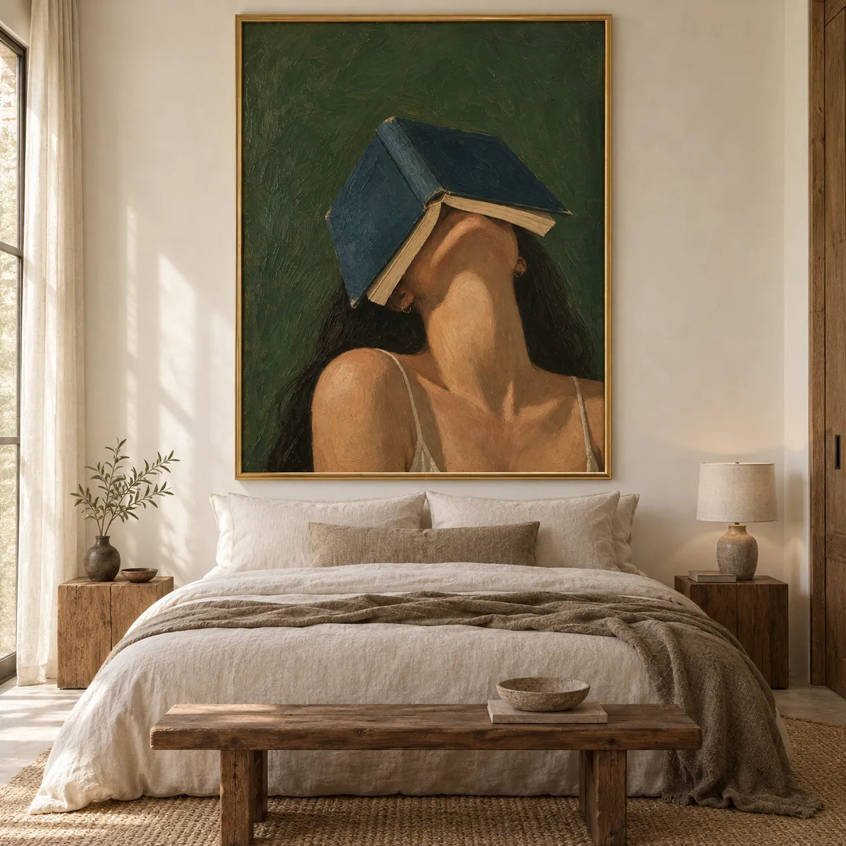 Textured Book Over Face Wall Art