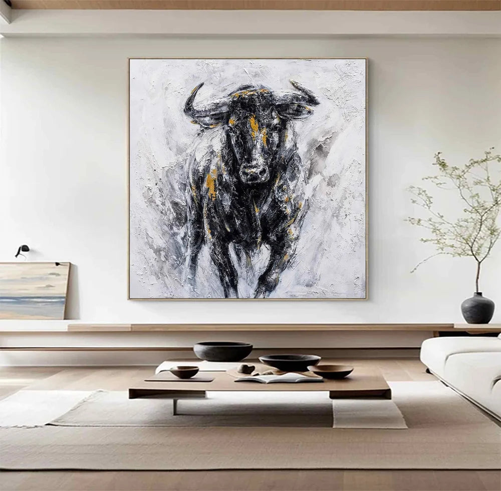 Textured Bull Portrait Wall Art