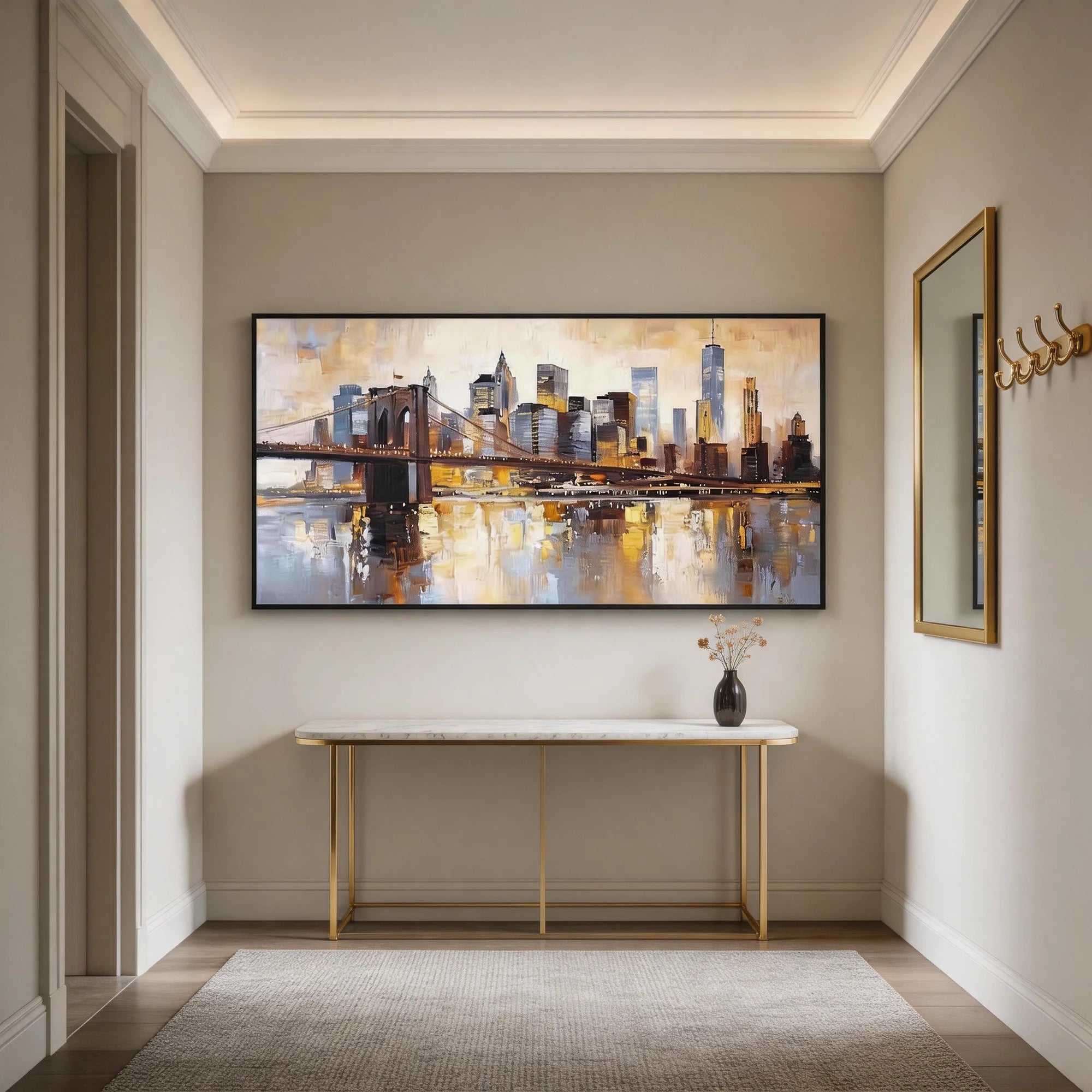 Abstract Brooklyn Bridge Skyline Wall Art
