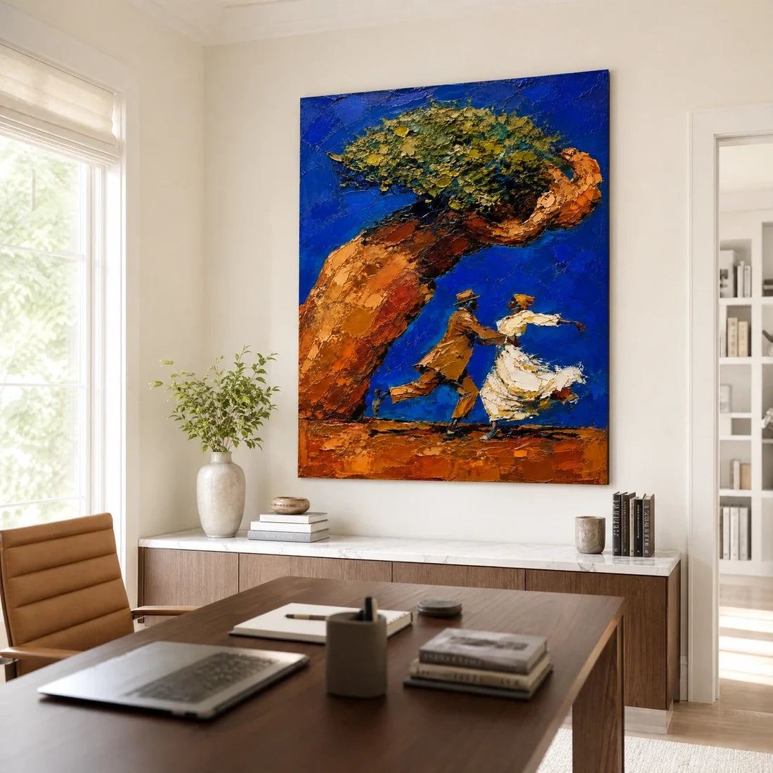 Textured Golden Tree Wall Art