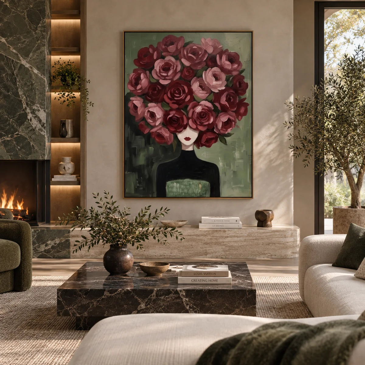 Textured Floral Portrait Wall Art