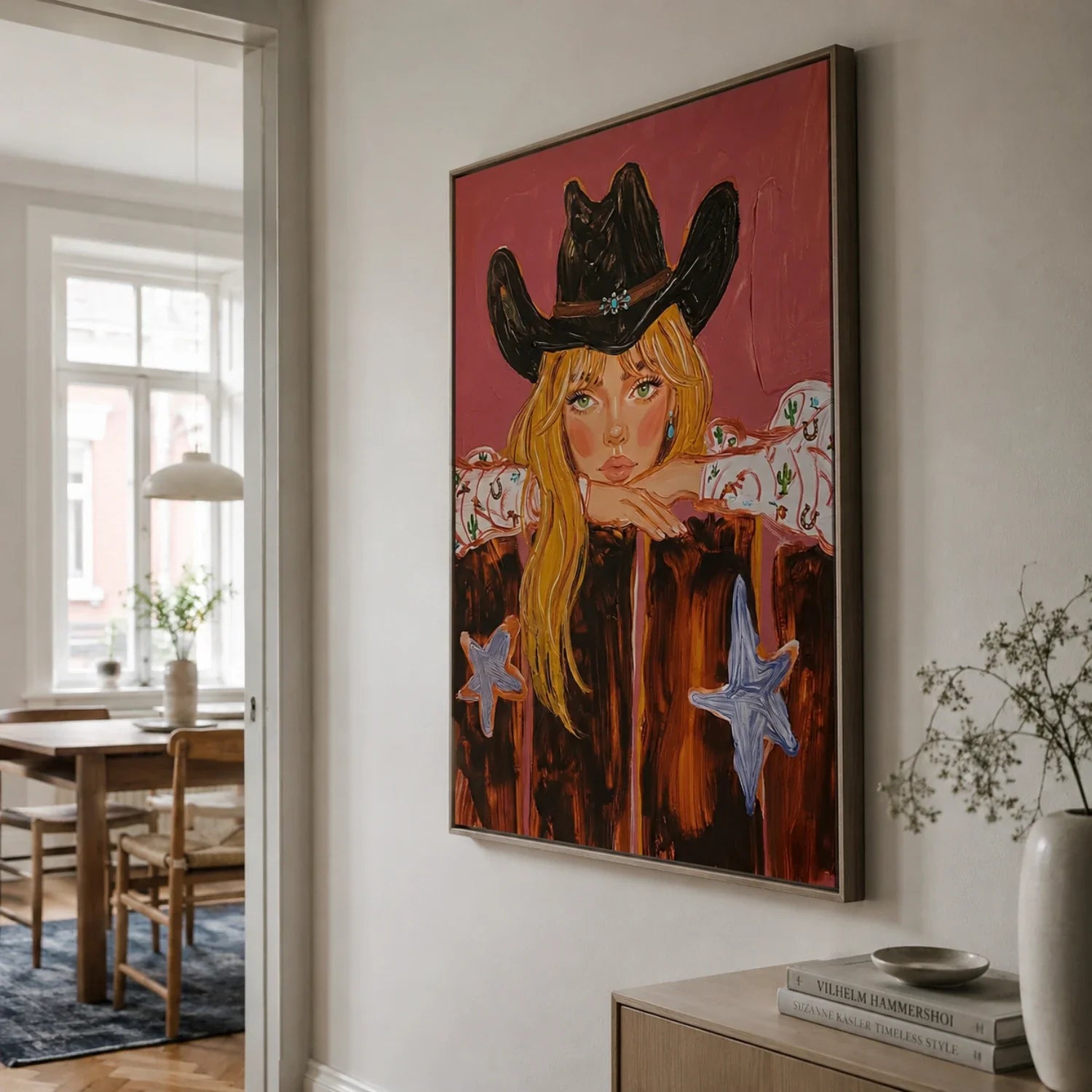 Starry Cowgirl Portrait Wall Art