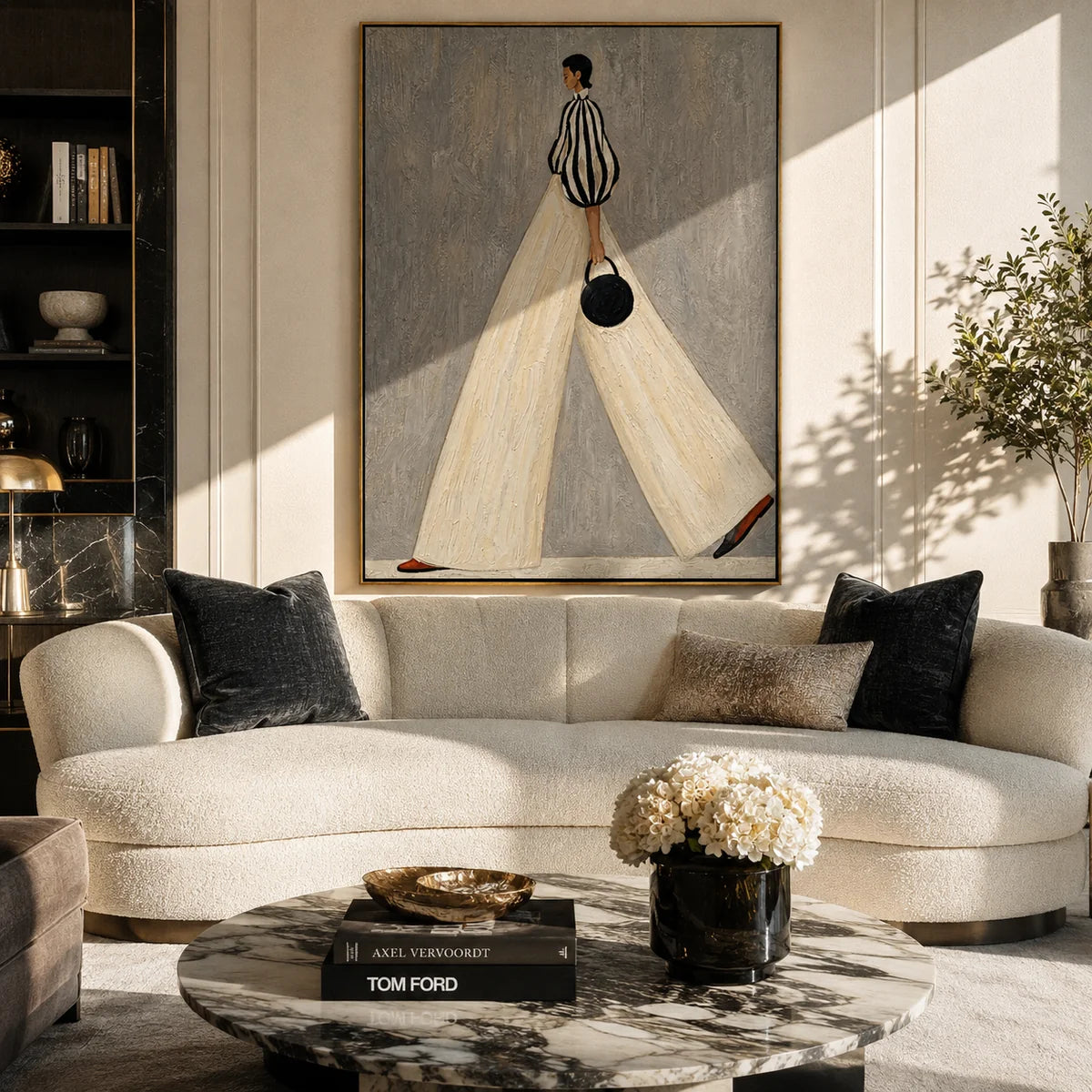 Minimalist Ivory Trousers Figure Wall Art