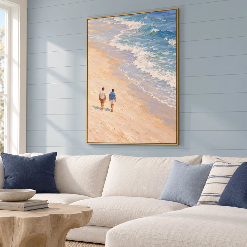 Textured Beach Walkers Wall Art