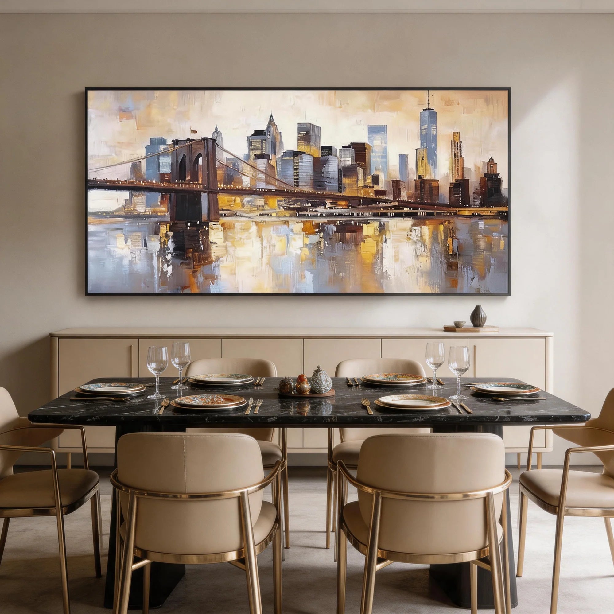 Abstract Brooklyn Bridge Skyline Wall Art