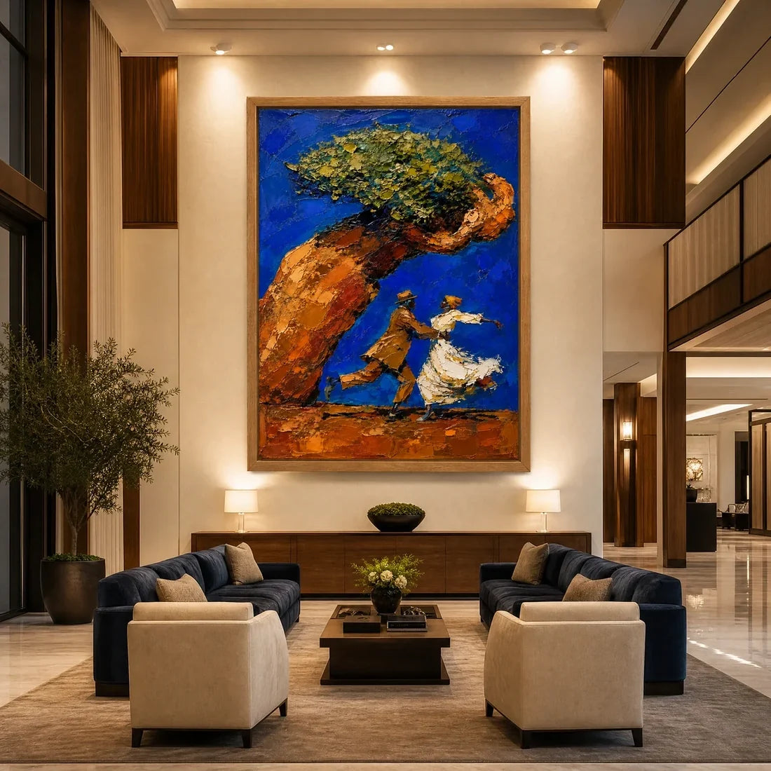 Textured Golden Tree Wall Art