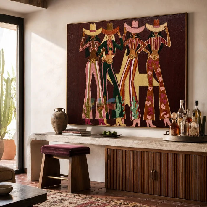 Graphic Western Cowgirls Wall Art