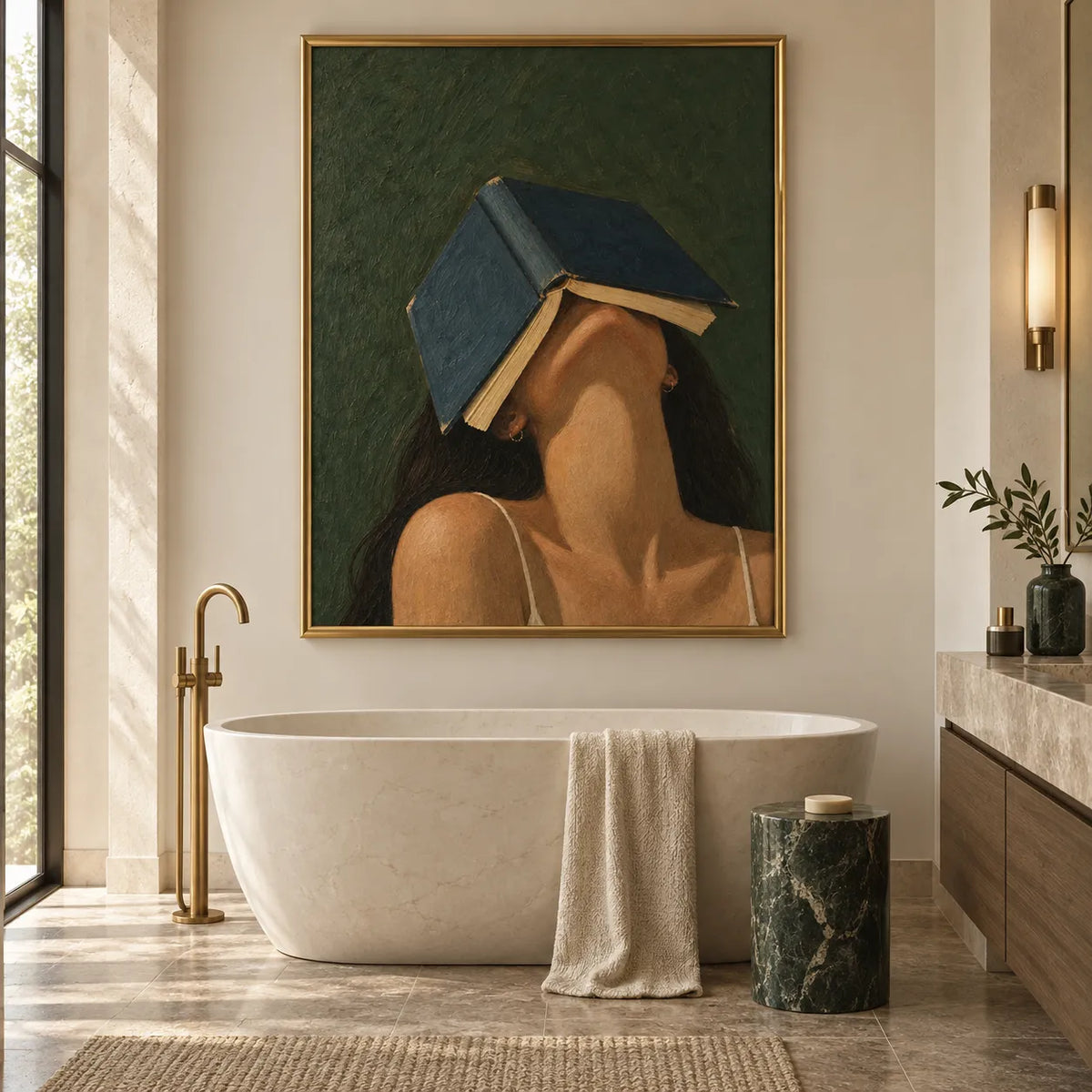Textured Book Over Face Wall Art