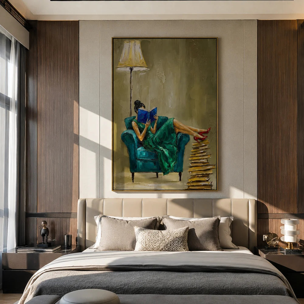 Textured Reclining Reader Wall Art