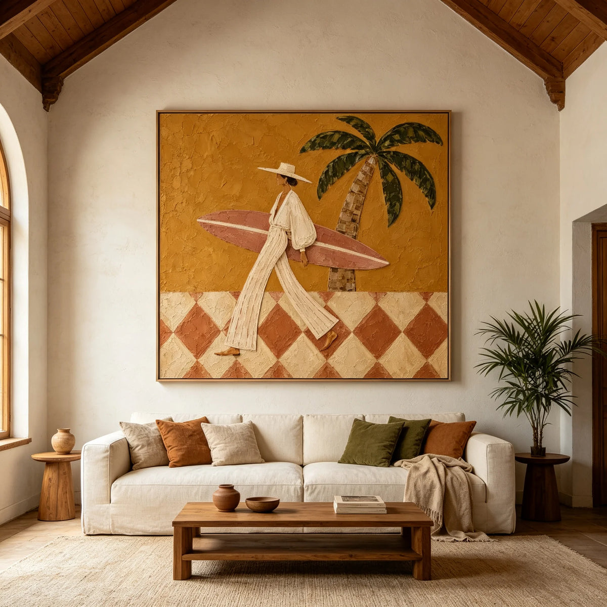 Minimalist Palm Surfer Wall Art