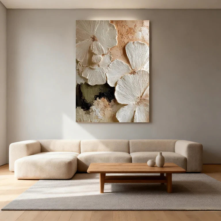Sculptural Ivory Bloom Wall Art