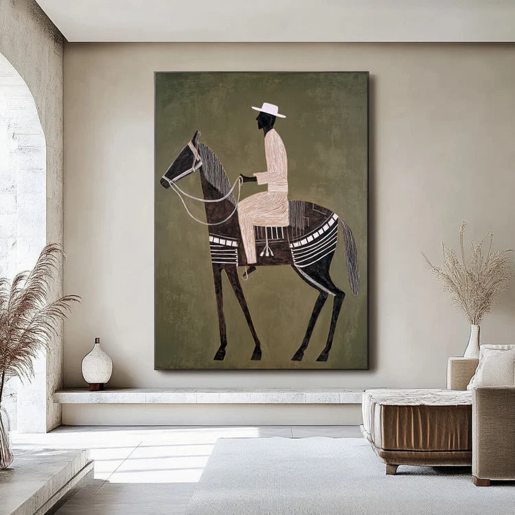 Silhouette Cowboy Rider Wall Art