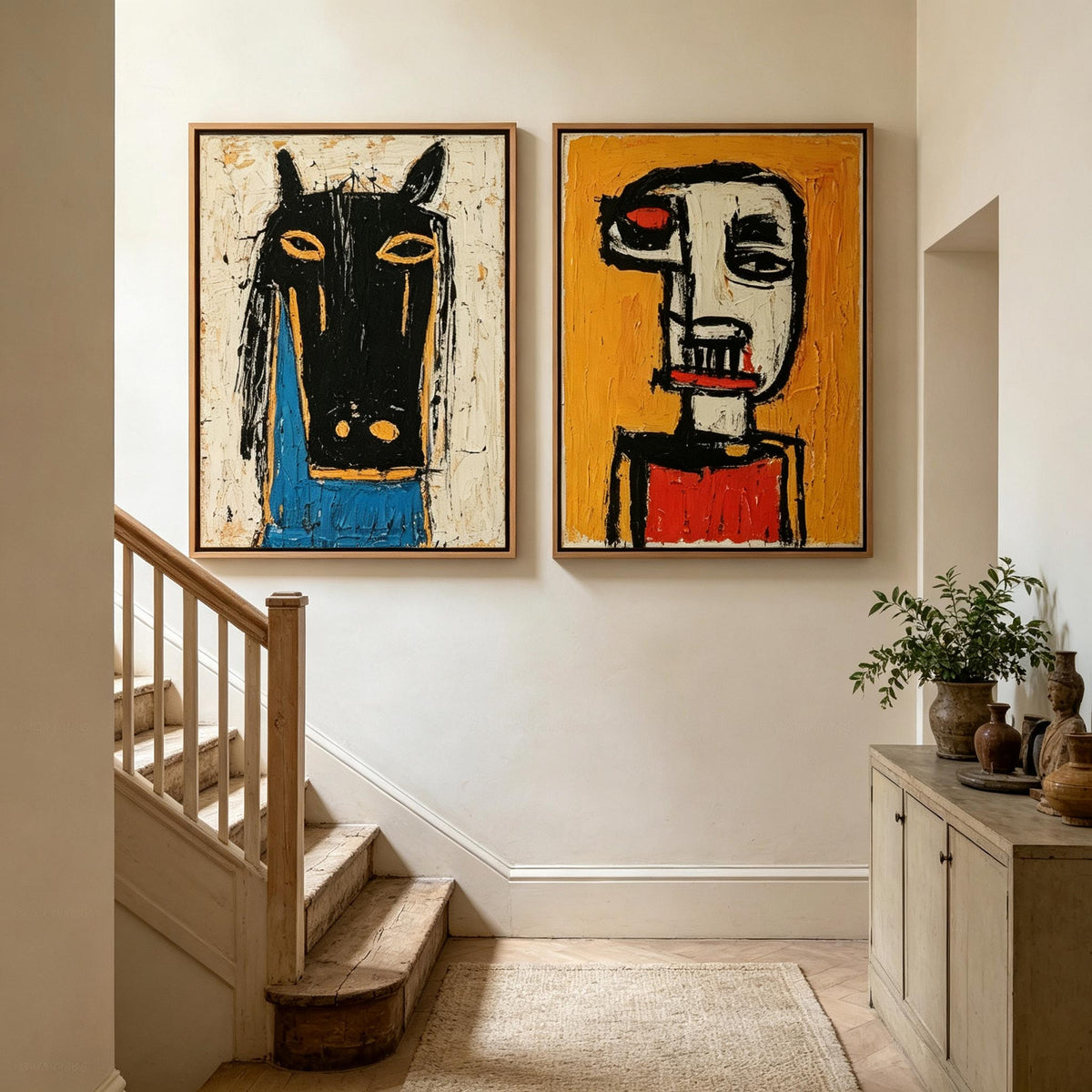 Textured Horse Mask Wall Art Set of 2