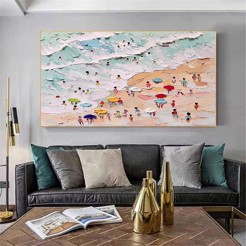 Textured Pastel Beach Panoramic Wall Art
