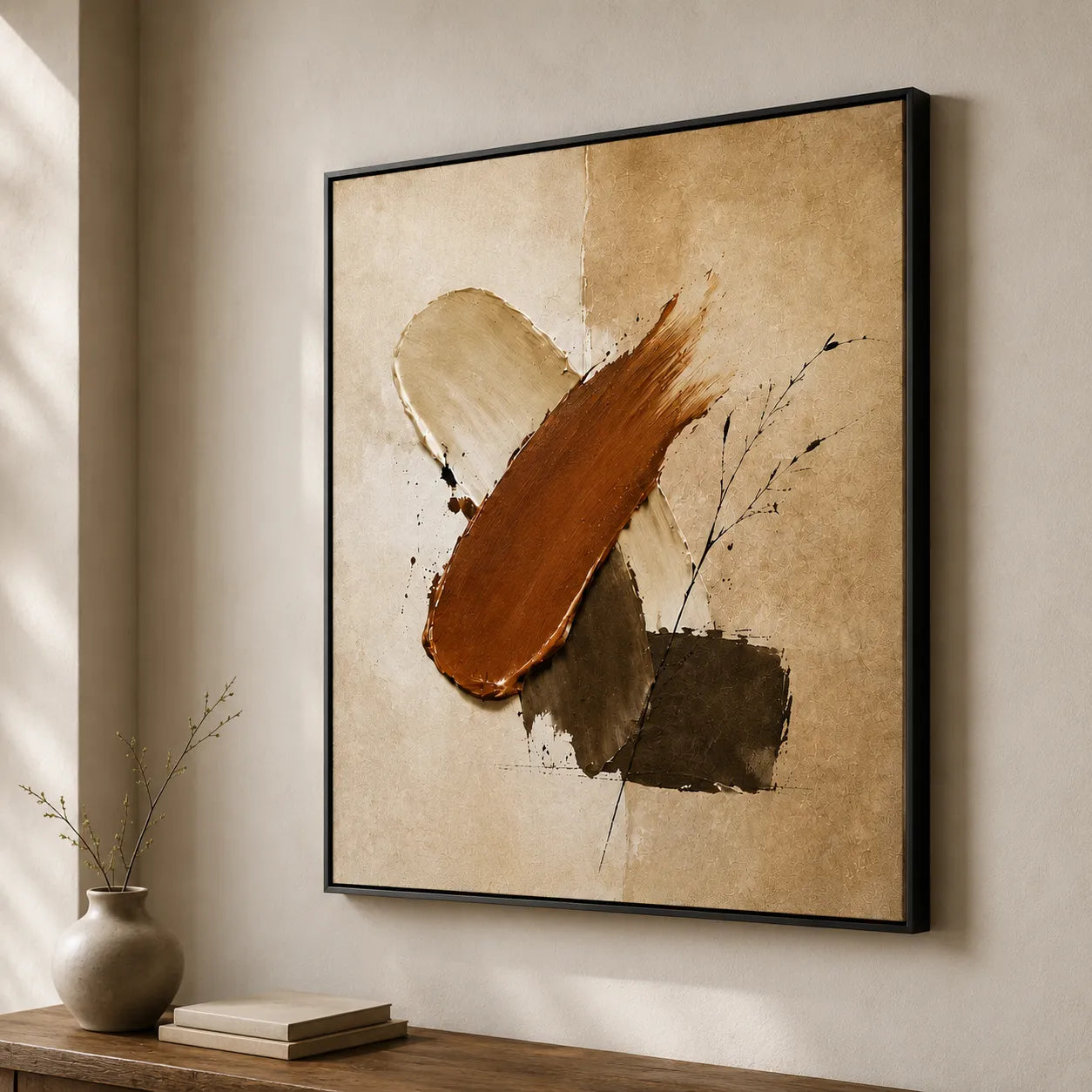 Plaster Textured Rust Sweep Wall Art