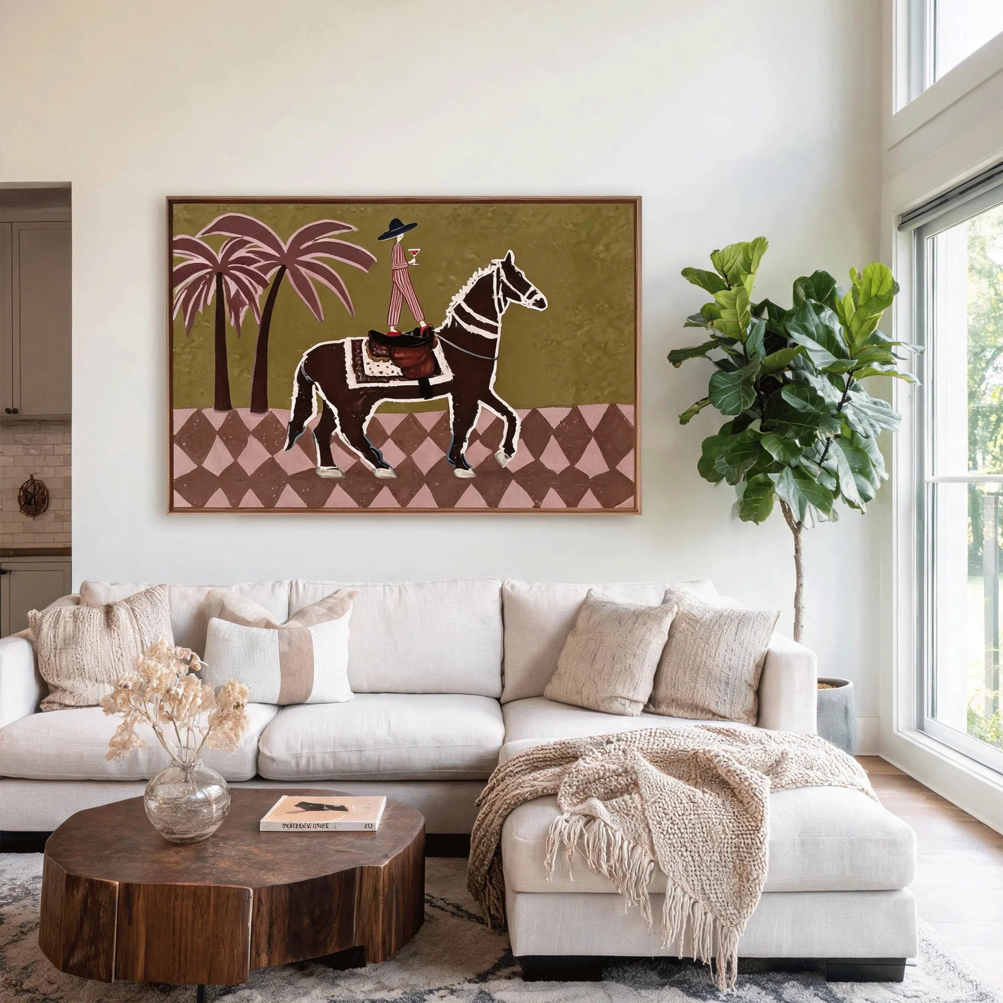 Palm Tree Horse Rider Wall Art