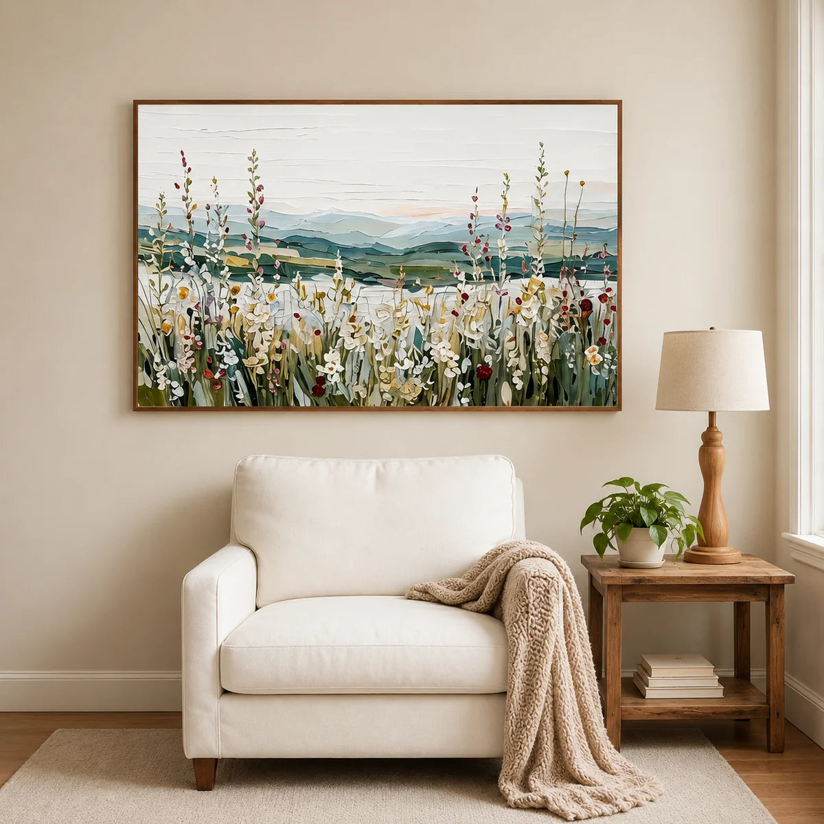 Textured Wildflower Meadow Wall Art